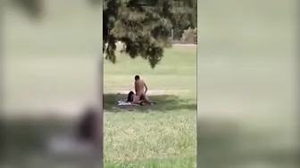 19-Year-Old Lovers Caught in a Secret Park Public Sex Session