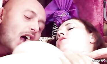 Redhead Skinny Hairy Slut Gets Rough Hardcore Fuck