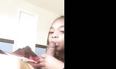 Ebony Teen Beauty Takes A Mature BBC Blowjob