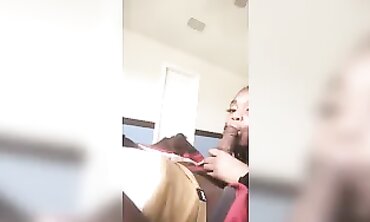 Ebony Teen Beauty Takes A Mature BBC Blowjob