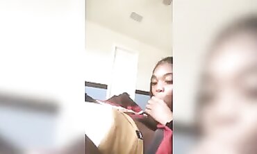 Ebony Teen Beauty Takes A Mature BBC Blowjob