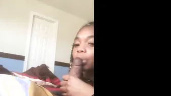 Ebony Teen Beauty Takes A Mature BBC Blowjob