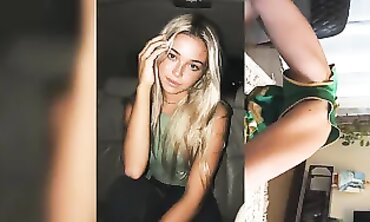 Flexible Acrobat Girl Facesitting on Trainer in Yoga Pants