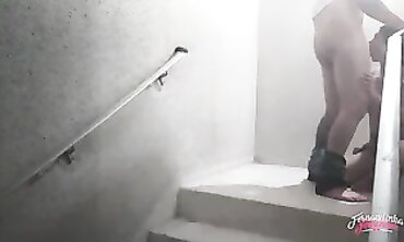 Fernandinha Fernandez Takes Pizza Delivery Guy Up the Stairs