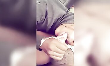Chubby Brunette Amateur Gets a Thick Blowjob and Cumshot