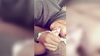 Chubby Brunette Amateur Gets a Thick Blowjob and Cumshot