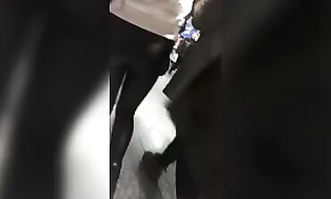 POV: Following a Honey Babe in Sexy Leather Leggings