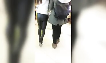 POV: Following a Honey Babe in Sexy Leather Leggings