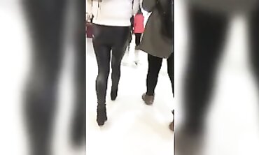 POV: Following a Honey Babe in Sexy Leather Leggings