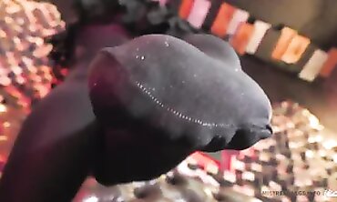 Ebony Goddess Princess in Opaque Stockings POV