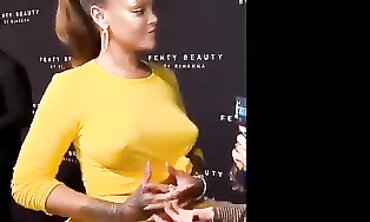 Rihanna Shows Off Her Massive Natural Boobs