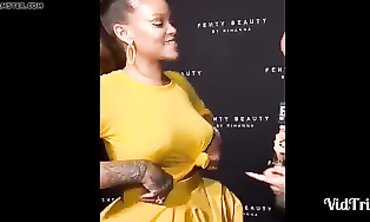 Rihanna Shows Off Her Massive Natural Boobs