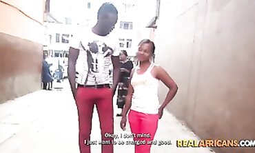 Real African Couple's First Hardcore Shower Fuck