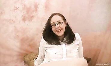 Amateur Teen Babe with Stocking Fetish Gives Blowjob to Camerman - POV