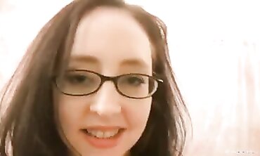 Amateur Teen Babe with Stocking Fetish Gives Blowjob to Camerman - POV
