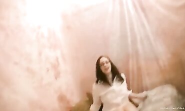 Amateur Teen Babe with Stocking Fetish Gives Blowjob to Camerman - POV