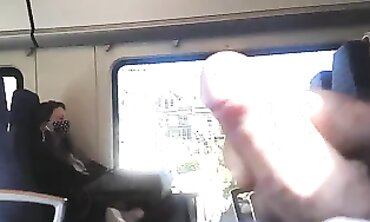 Brunette College Girl Looks Left on Train