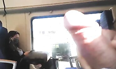Brunette College Girl Looks Left on Train