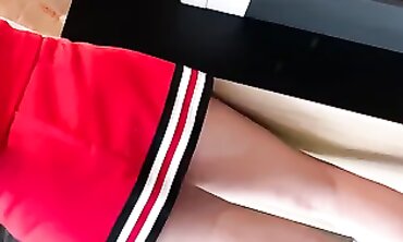 Candid Upskirt: Blonde Junior Cheerleader Caught on Hidden Cam