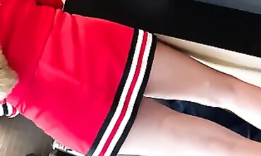 Candid Upskirt: Blonde Junior Cheerleader Caught on Hidden Cam