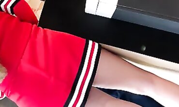 Candid Upskirt: Blonde Junior Cheerleader Caught on Hidden Cam
