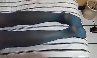 Beauty and Honey in Blue Thigh-High Stockings