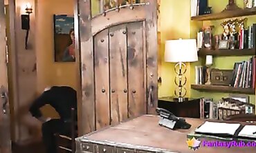 Blonde Step-Mom Teaches Her Elderly Stepson