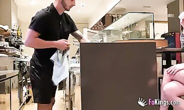 Petite Silvia Soprano Seduced by a Lusty Waiter