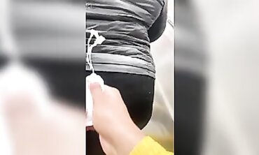 Black African Ass in Pants Gets Nutted