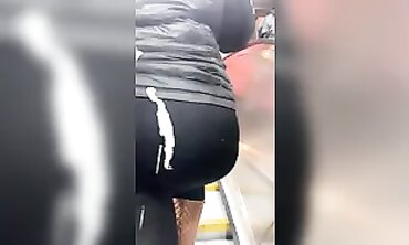 Black African Ass in Pants Gets Nutted