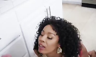Misty Stone Gets A Lengthy Facial Cumshot