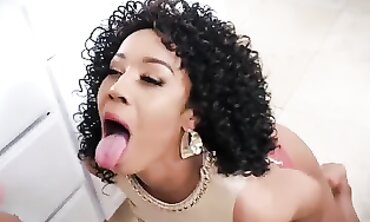 Misty Stone Gets A Lengthy Facial Cumshot