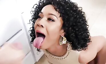 Misty Stone Gets A Lengthy Facial Cumshot