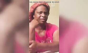 Black Aunt-in-Law Shows Off Massive Tits in Nightgown