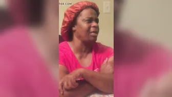 Black Aunt-in-Law Shows Off Massive Tits in Nightgown