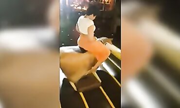 Juicy Succulent Mom Rides the Mechanical Bull