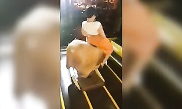 Juicy Succulent Mom Rides the Mechanical Bull
