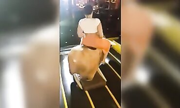 Juicy Succulent Mom Rides the Mechanical Bull