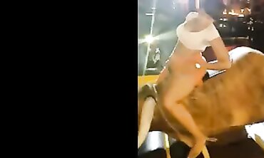 Juicy Succulent Mom Rides the Mechanical Bull
