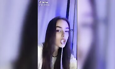 Lily Collins Spits & Drools in TikTok Teeth Whitening Challenge Compilation
