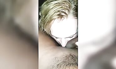Blonde Amateur Sucks and Rims While Getting Fingered
