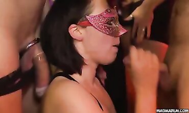 Masked Anal Orgy Party with Big Tits Babe