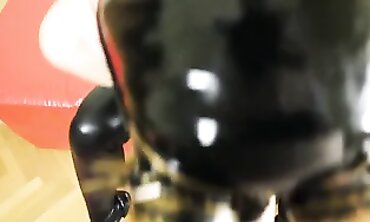 Rosy MILF Eva Latex in Rough POV Deepthroat with Mask