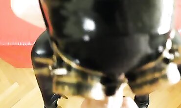 Rosy MILF Eva Latex in Rough POV Deepthroat with Mask