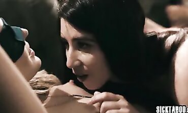 Dr. Angela White Fingers Two Babes in Lesbian Threesome