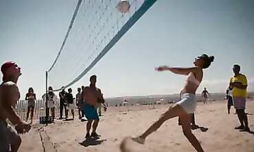 Barbara Palvin Rocks a Bikini at the Beach Volleyball Tournament