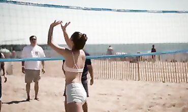 Barbara Palvin Rocks a Bikini at the Beach Volleyball Tournament