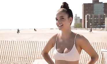 Barbara Palvin Rocks a Bikini at the Beach Volleyball Tournament