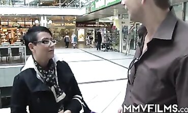 Brunette MILF in Glasses Takes a Hardcore Blowjob