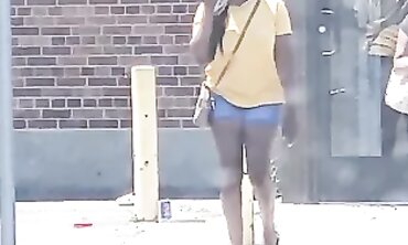 Dark-Hued 19-Year-Old With Lovely Rump In Cut-Offs